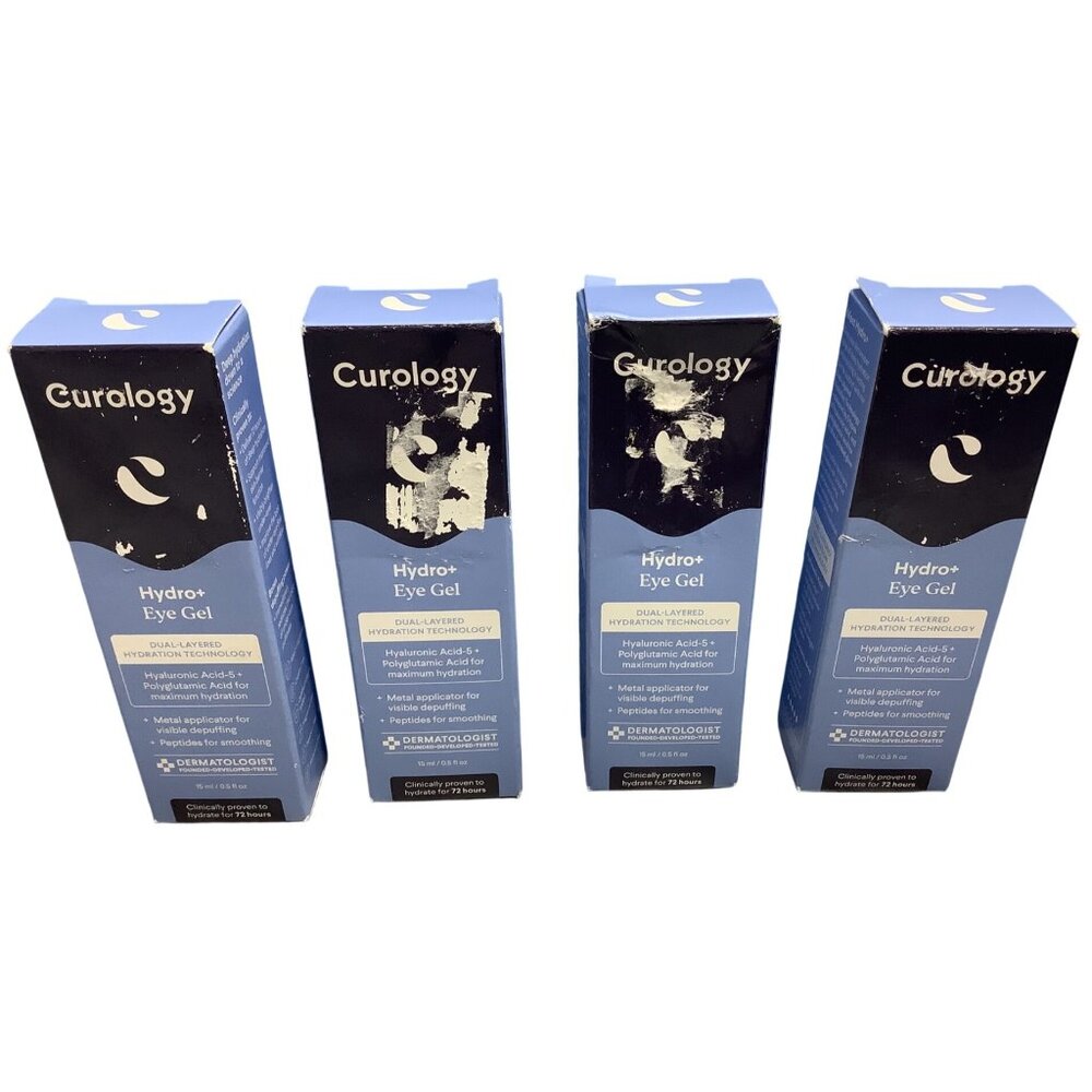Lot of 4 Curology Hydro+ Gel Eye Cream  0.5 Fl Oz Hyaluronic Acid & Peptides